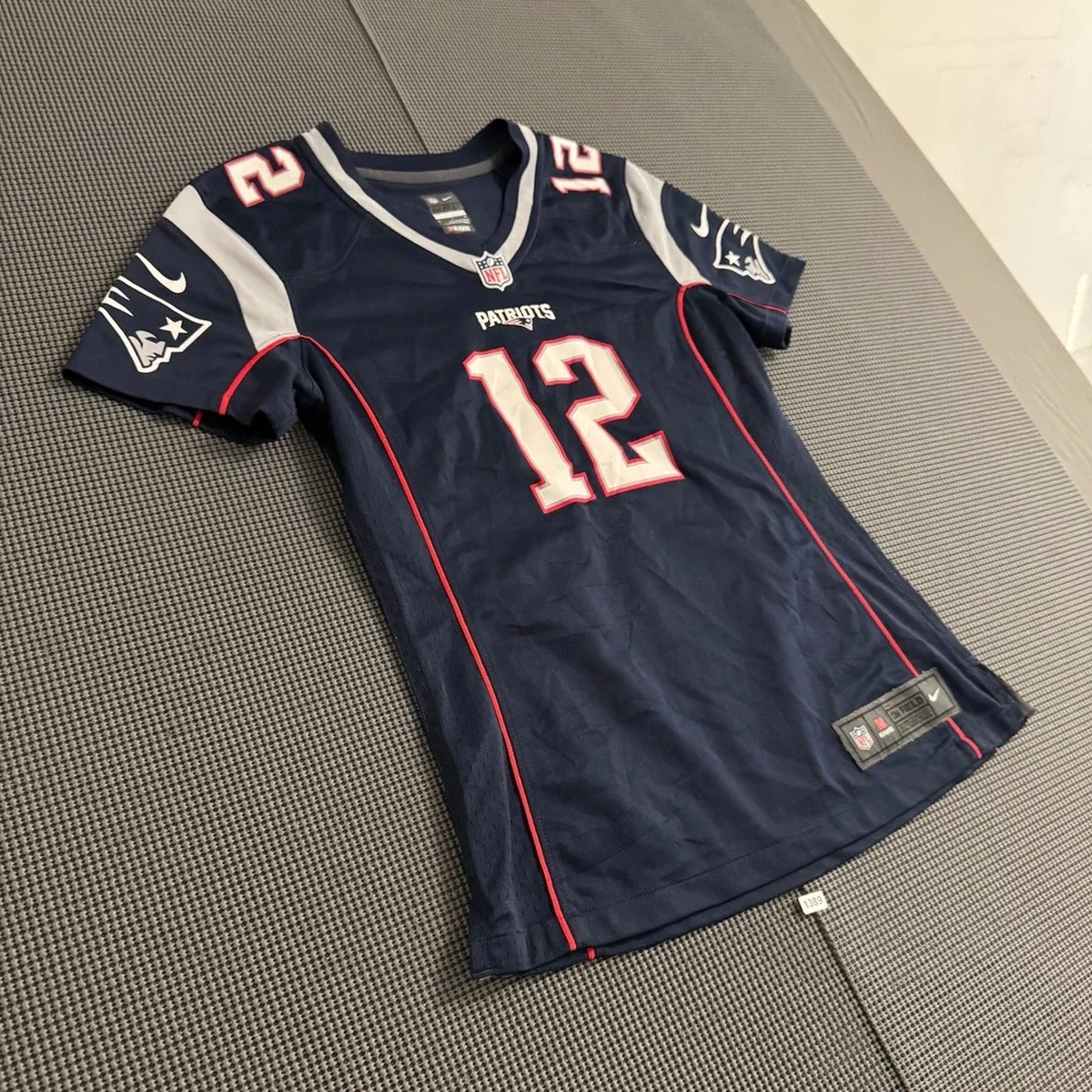 Nike Tom Brady Patriots 12 On Field Jersey Navy Womens Small